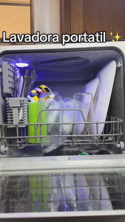 Countertop Dishwasher, Compact Portable Dishwasher with 6 Wash Cycles, 360° Dual Spray, 167°F High-Temp Clean & Delay Timer, Stainless Steel for Apartments, RVs & Small Kitchens