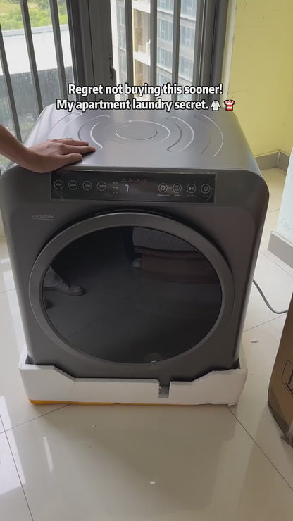 Portable Clothes Dryer, 3.5 Cu.Ft 13.2 lbs Compact Laundry Dryer, 110V Electric Front Load Dryer with Touch Screen & Stainless Steel Drum for Apartments, RVs & Dorms, Grey