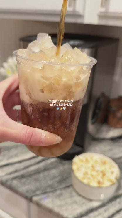 Nugget Ice Maker Countertop, 44lbsDay Pebble Ice Machine with 3.3lbs Storage, 15 Mins Quick Freeze, Self-Cleaning Chewable Sonic Ice Maker for Home Bar, Cocktails & Iced Coffee