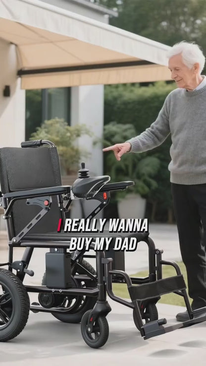 Lightweight Foldable Electric Wheelchair for Adults - 65 lbs Portable Motorized Power Wheelchair with 300 lbs Capacity, 15 KM Range, 360° Joystick, Travel-Friendly Mobility Aid