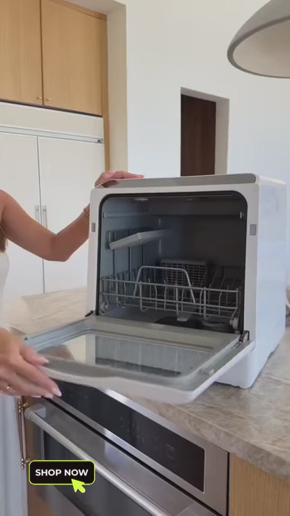 Countertop Dishwasher, Compact Portable Dishwasher with 6 Wash Cycles, 360° Dual Spray, 167°F High-Temp Clean & Delay Timer, Stainless Steel for Apartments, RVs & Small Kitchens