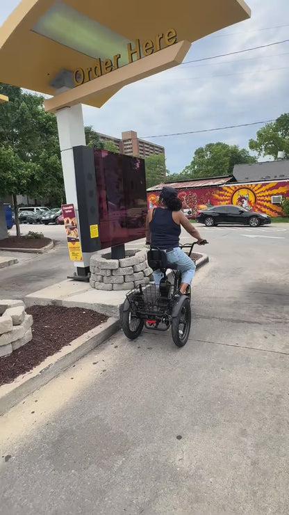 Foldable Electric Tricycle for Seniors & Adults, Low Step-Thru 3-Wheel E-Bike with 1200W Peak Motor, 624Wh Battery, 18"x3.0 Fat Tires, Rear Differential, Pedal-Assist & Throttle