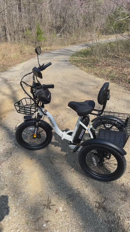 Foldable Electric Tricycle for Seniors & Adults, Low Step-Thru 3-Wheel E-Bike with 1200W Peak Motor, 624Wh Battery, 18"x3.0 Fat Tires, Rear Differential, Pedal-Assist & Throttle