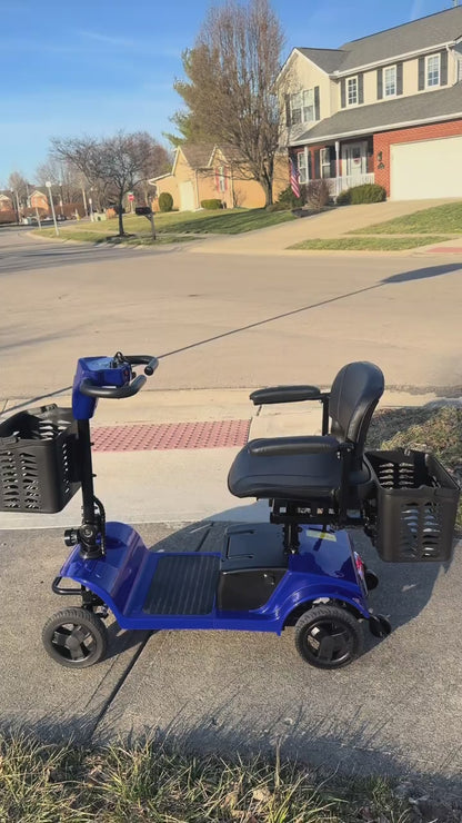 Foldable Mobility Scooter for Seniors, 300 lbs Cap., 300W Motor, Quick-Assembly, Rotating Seat