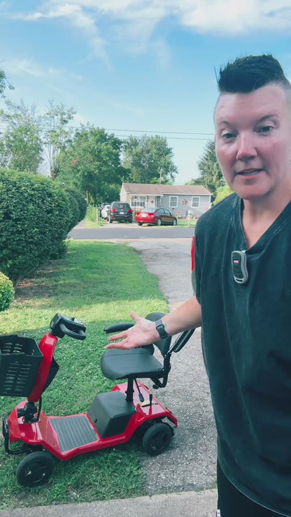 Foldable Mobility Scooter for Seniors, 300 lbs Cap., 300W Motor, Quick-Assembly, Rotating Seat