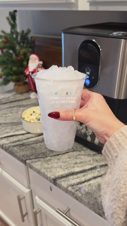 Nugget Ice Maker Countertop, 44lbsDay Pebble Ice Machine with 3.3lbs Storage, 15 Mins Quick Freeze, Self-Cleaning Chewable Sonic Ice Maker for Home Bar, Cocktails & Iced Coffee