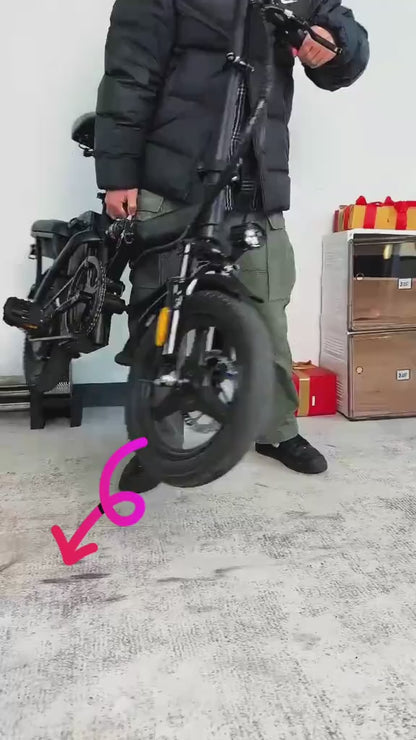 Adult Folding Electric Bike, 14 Compact Foldable Ebike with 500W Motor, 18 MPH Max Speed, 30 Mile Range, 12Ah Battery, 3 Riding Modes, UL & GCC Certified City Commuter