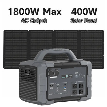 sohochic 1800W Portable Power Station, 1024Wh Solar Generator with 4 AC Outlets & 100W USB-C, 1.5H Fast Charging for Home Backup, Camping, RV